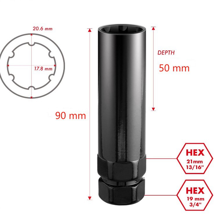 security lug nut key Secure Your Wheels with 12mm x 1.5 Lug Nuts Featuring Key Socket - High-Strength Anti-Theft Wheel Locks for Cars, Trucks & SUVs - Image 1