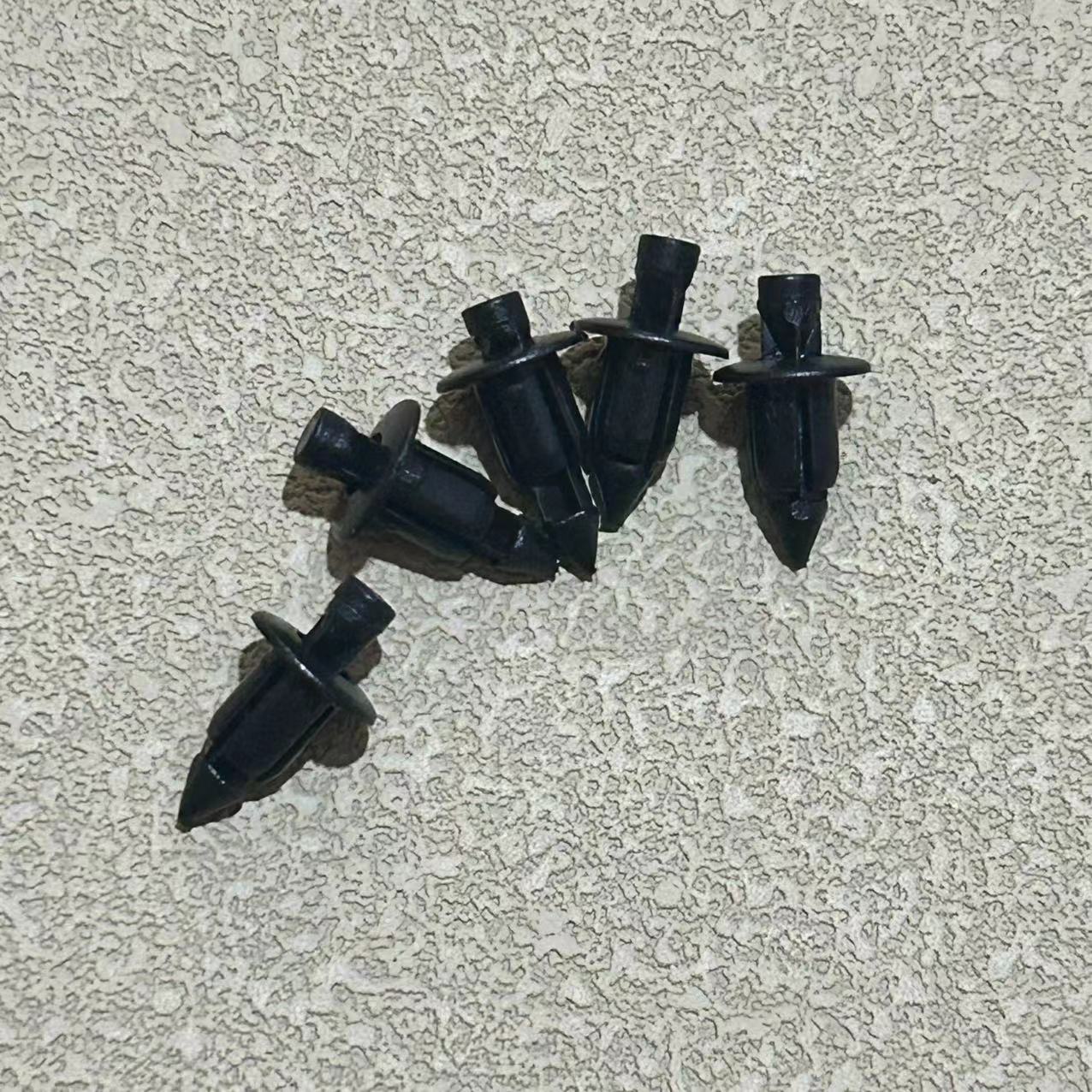 6mm Hole Dia Plastic Push In Rivets Fastener Pin Clips ATV For Honda Kawasaki Black 6mm Hole Dia Push In Rivets Fastener Pin Clips For Honda Kawasaki ATV Motorcycle Fairing Fender Body Panel Trim - Replacement for CBR, Ninja, KLX - Image 1